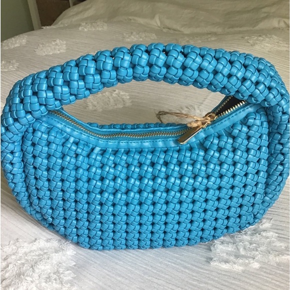 Statement Piece! Bold Handwoven Blue Bag - Picture 2 of 6